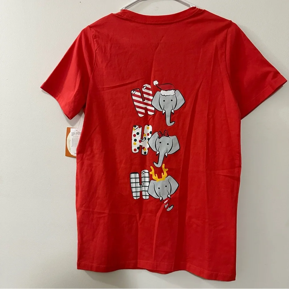 Ivory Ella Shirt Womens sz Small Red Ho Ho Ho Christmas Elephant Holiday NWT - Picture 6 of 6